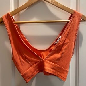 Monki orange crop top